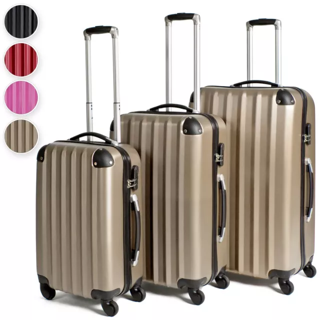 SET DE 3 valises de voyage à coque rigide trolley avec 4 roues EUR