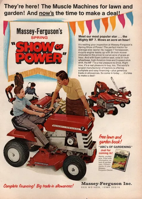 1971 Massey Ferguson MF 7 Riding Mower Tractor Original Color Ad