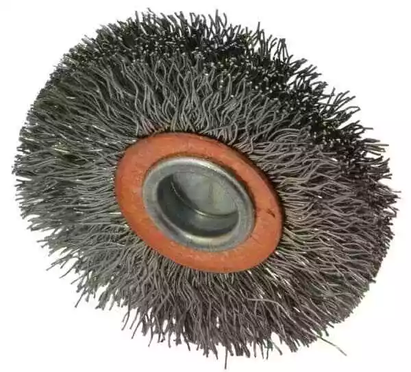 Weiler 2" OD, 1/4" Shank Diam, Crimped Stainless Steel Wheel Brush