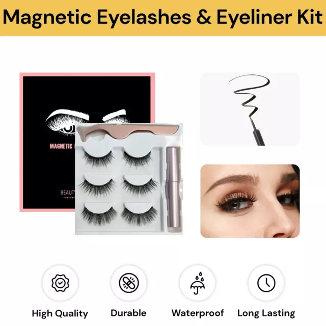 Magnetic Eyelash Waterproof Magnetic Eyeliner Reusable False Lashes Natural Look