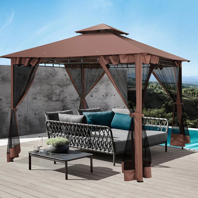 Pavillon 3x3 Faltpavillon Partyzelt Wasserdicht Gartenzelt mit Seitenteile Zelt