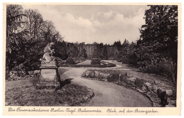 AK Berlin -Tegel Reiherwerder , Finanzakademie :Blick auf Rosengarten   (A04)