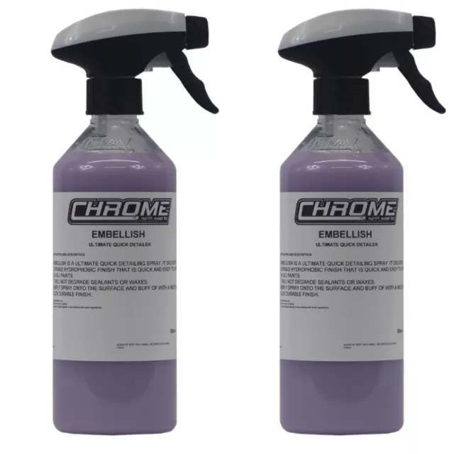 Embellish Car Cleaning Chrome (NW) 2 x 500ml Spray Quick Detailing