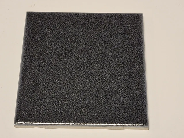 American Olean Octagon Ceramic Tile 4-1/4" Black-Charcoal Crystalline - Vintage NOS - View #3