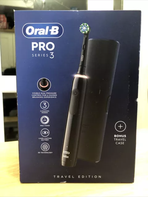 ORAL-B PRO 3 3500 Black Edition, Cross Action Electric Toothbrush + Case Box Dam