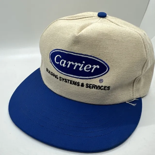 Carrier Off White Blue Hat / Cap Embroidered Snapback 100% Natural Cotton Duck