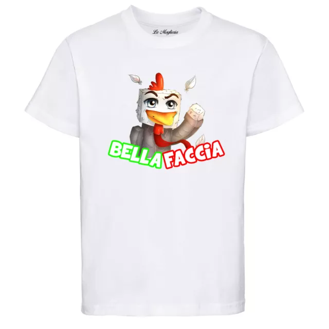 Maglietta youtuber Bellafaccia v2 t-shirt 100% cotone taglie adulto e bambino