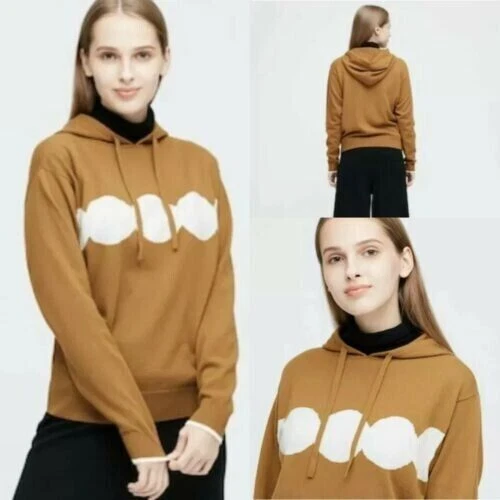 Maglione con cappuccio Marimekko Uniqlo da donna Pullover 90% lana 10%...