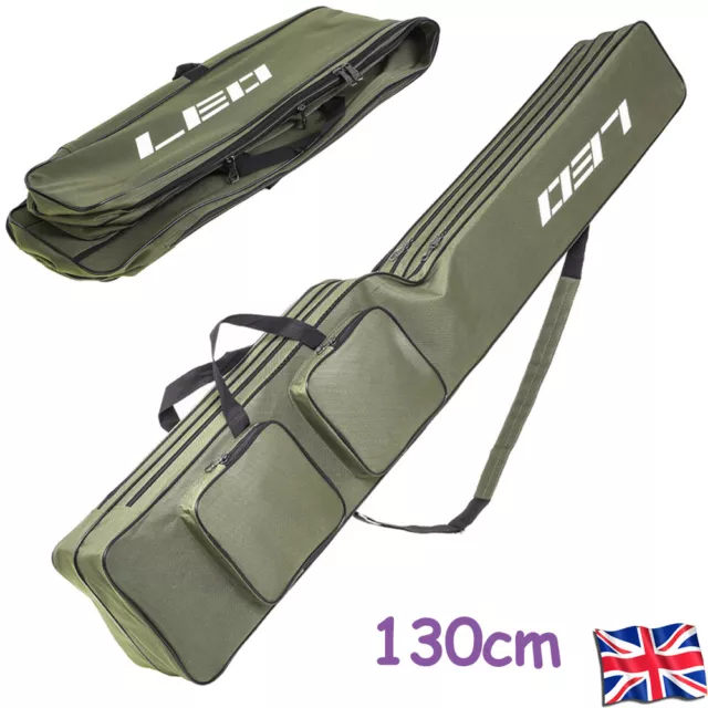 2Layer 130cm Fishing Rod Reel Bag Fishing Pole Gear Tackle Tool Carry Case