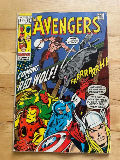 Avengers #80 MARVEL ( Vol 1 1970) 1st app Red Wolf 2.5-3.5