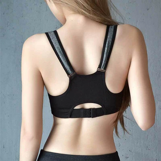 Damen Sport BH Push Up Ohne Bügel Vorderverschluss Fitness Joggen Yoga Bra 12