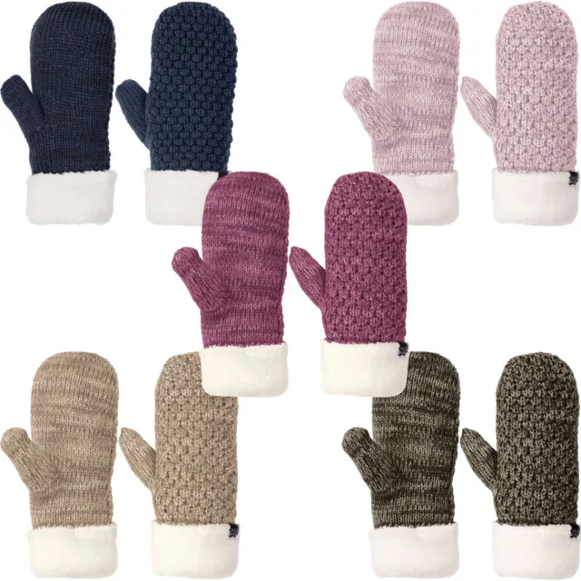 Jack Wolfskin Womens Highloft Knitted Sherpa Lined Winter Gloves Mittens