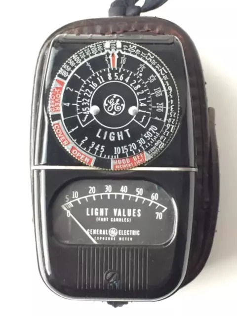 Vintage General Electric GE Exposure Light Meter with Original Brown LeatherCase