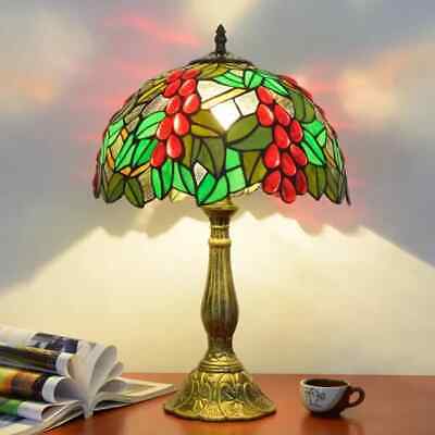 Tiffany Style HandCrafted 12" Table Lamp Bedside Stained Glass Living Room Gift