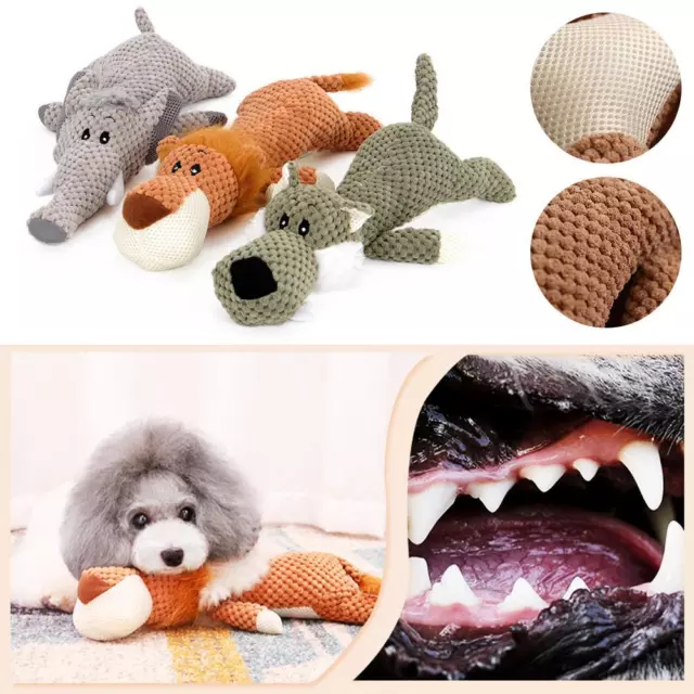 Dog Stuffed Animals Chew Toy Squeaky, Chew Robust Animal Toy For Dog,✨d T9M4