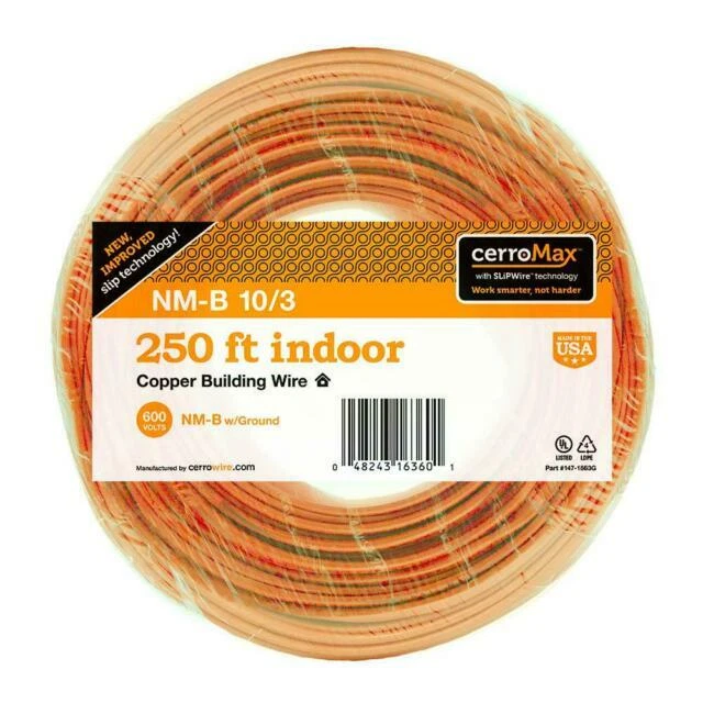Multiple 103NMBGX250C 10/3 NM-B Solid Copper Orange