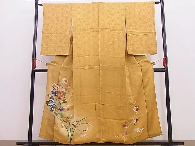 Iro Tomesode Montsuki Kimono  Antique Taisho Roman  Hand-Painted Piece Embr