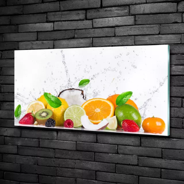 Wandbild Glas-Bild Druck auf Glas 100x50 Deko Essen & Getränke Obst Wasser