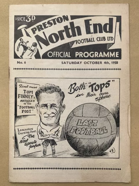 PRESTON NORTH END v BOLTON WANDERERS 1958 1959 Division One FOOTBALL PROGRAMME