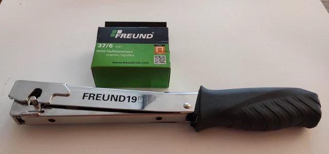 FRIEND 19 Hammertacker Golpeador + 5000 abrazaderas Tacker Rapid19 Art.01741119