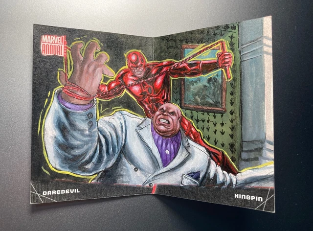 🌝20-21 UD Marvel Annual Daredevil Kingpin Sketch Battle Booklet Angelo de Capua