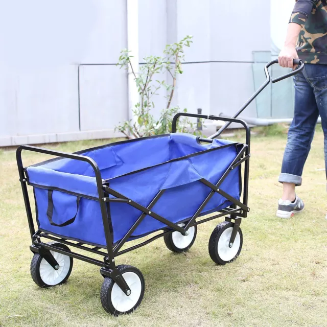 Foldable Collapsible Camping Outdoor Garden Trolley Cart Wagon Truck Wheelbarrow