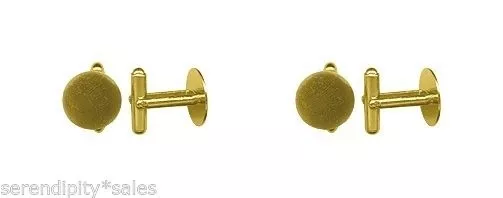 Lote de 36 ENLACES DE PUÑO Blanks GOLD 10mm Flat Pad to Glue Findings CuffLinks (18 Pr