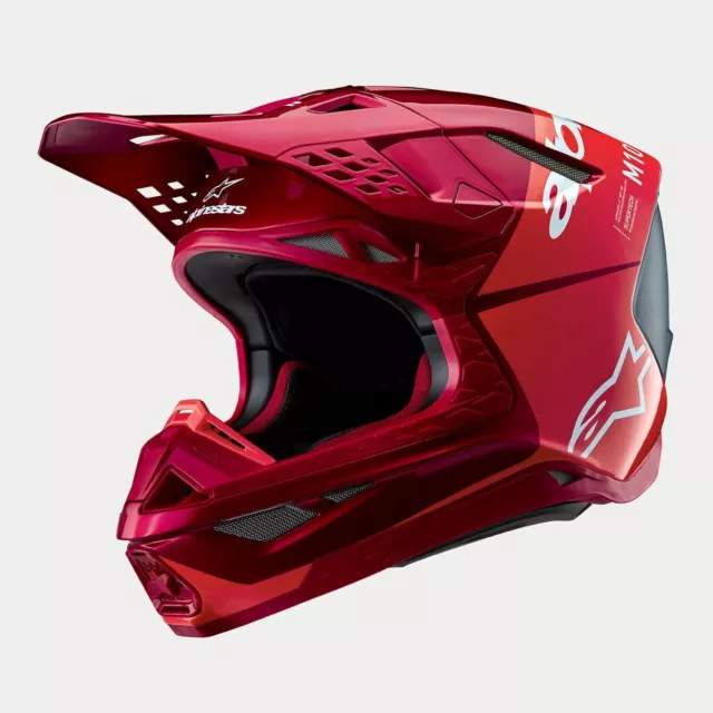 Alpinestars 2024 Supertech SM10 Flood Red Fluo Red Motocross Helmet MX Quad