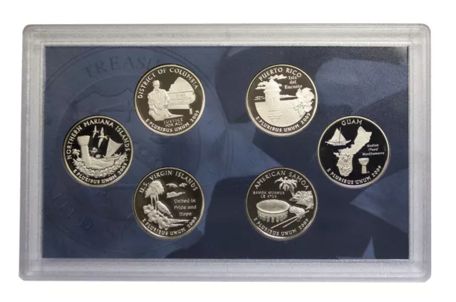 2009 Proof DC & Territories Quarter Set Gem (Clad) - No Box or COA - 6 coins B1