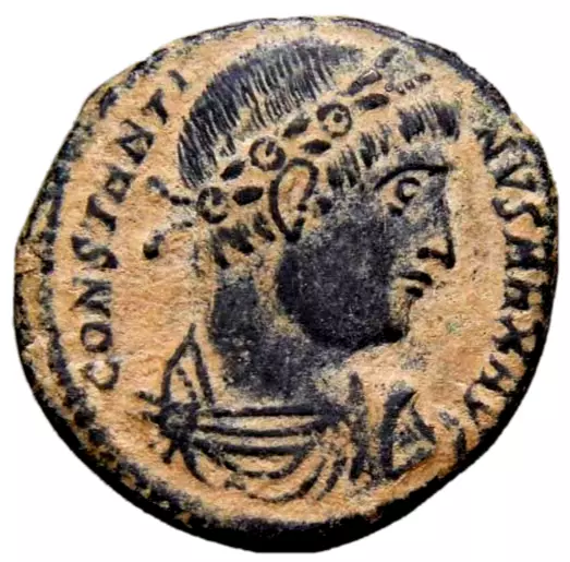 Constantine I Interesting Portrait Gloria Soldiers SMKO Max Title Roman Coin COA