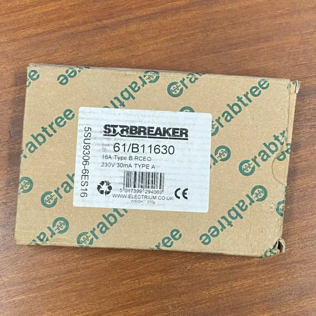 Crabtree Starbreaker - B 16A RCBO - 30 mA - Tipo B - 61/BM1630 AC/DC