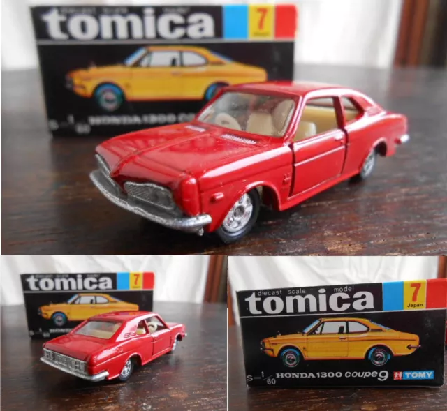 TOMY TOMICA Honda 1300 Coupe9 Diecast 1/60 Scale No.7 Red Made in Japan Boxed