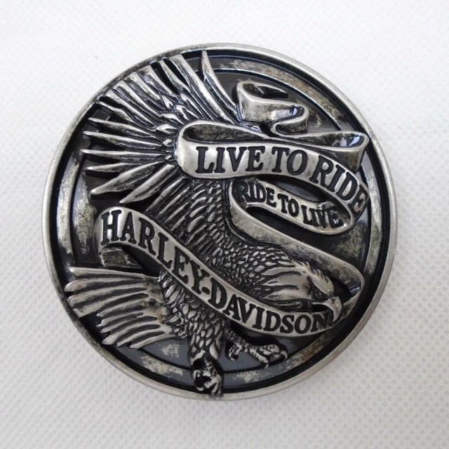 Harley Davidson Live To Ride Large 3" Eagle Mens Biker Belt Buckle Free Ship Fd
