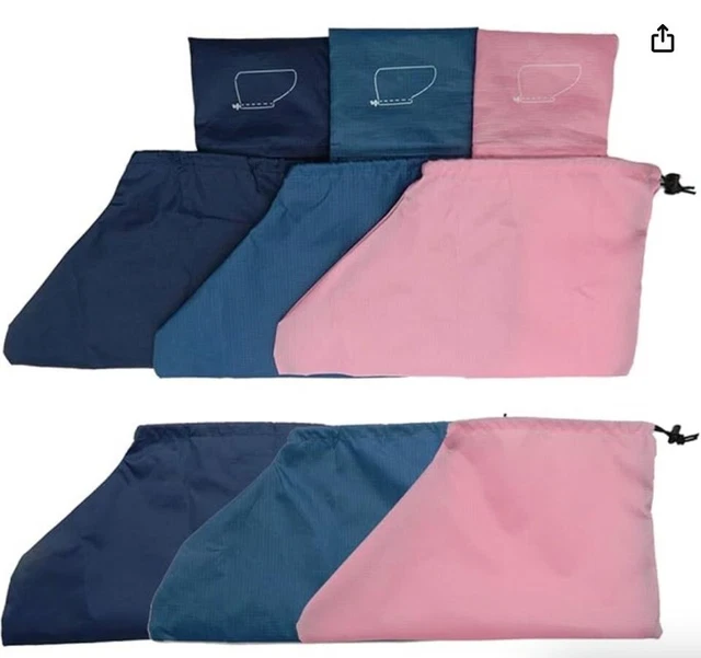 Juego de 3 bolsas para zapatos de viaje bolsas para zapatos empaquetables ligeras resistentes al desgarro impermeables