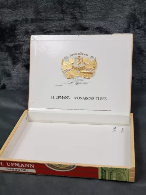 Cigar Box H. Upmann Fabrica de Tabacos Wooden Collectors box Monarch tubes