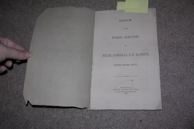 1865 Sketch & Services Rear Admiral S.F. Du Pont & US Navy Remarks at Funeral