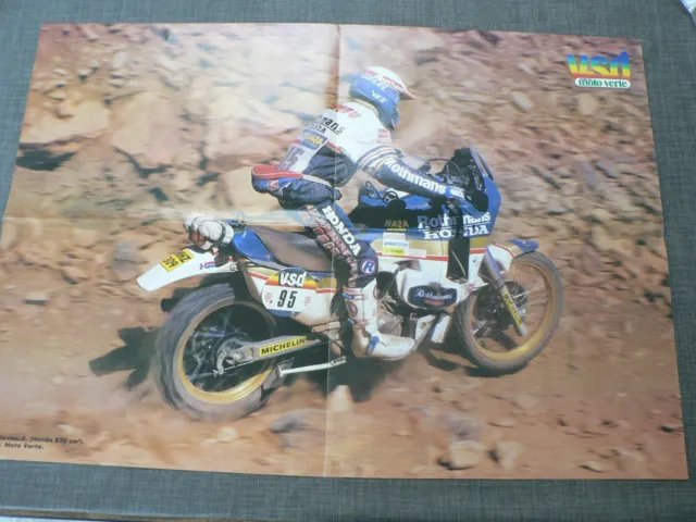 Ev-Po-061  Poster Paris Dakar 1986 ? Cyril Neveu,Beppe Gualini,Abgrall,Kuhnl