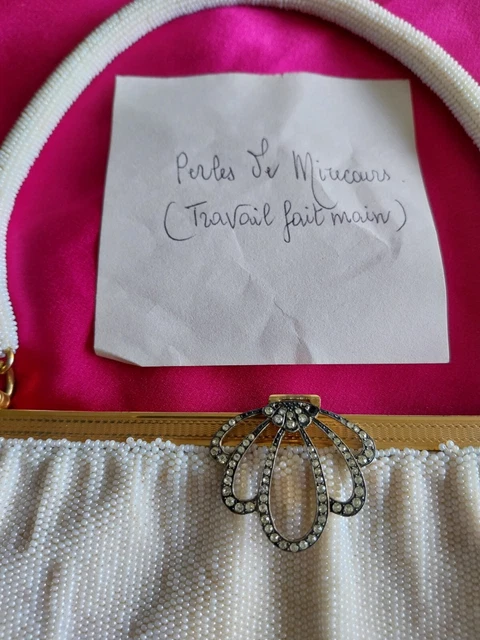 Joli petit sac tout perlé. Fair main Made in FRANCE avec élégant fermoir strassé 2