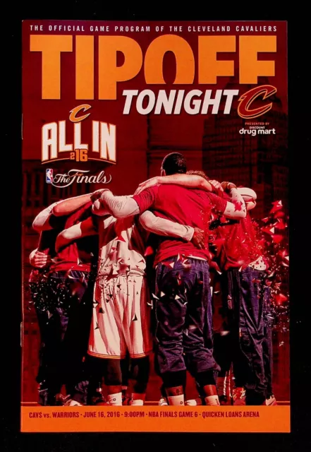 Cleveland Cavaliers Warriors NBA Finals Playoff Program 2016 Championship Season