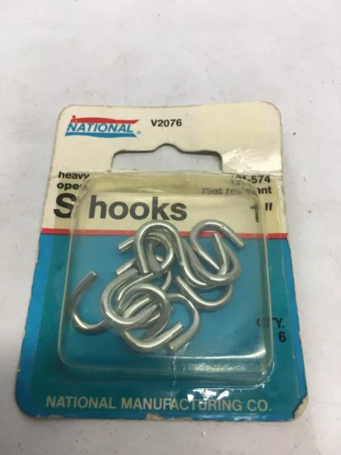 6 Pack National Heavy open S hooks 1 inch hardware tools 121-574