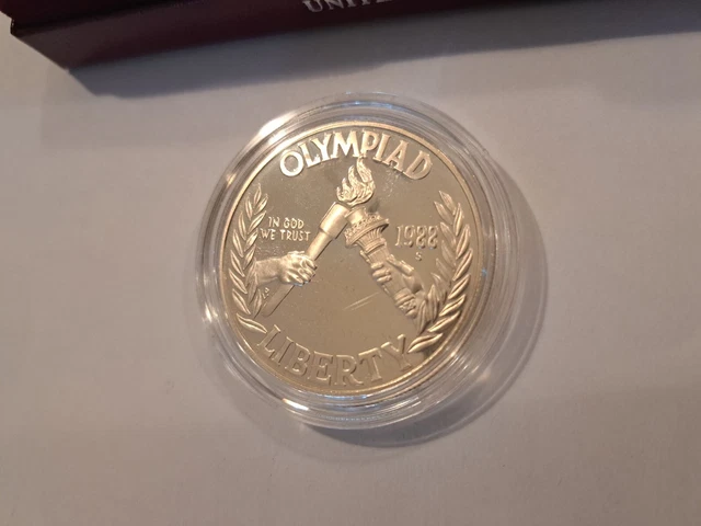 1988-S Proof Silver Olympic Dollar - 0.76 Troy Ounce of Pure Silver-#1
