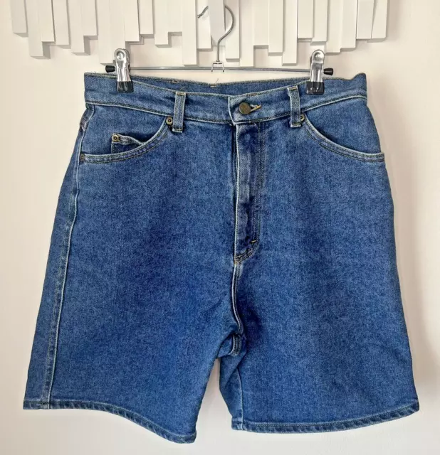 VINTAGE 80s/90s LL Bean Jean Shorts Womens 10 High Rise Regular Blue Faded Denim
