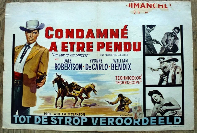 belgian poster western LAW OF THE LAWLESS, DALE ROBERTSON, YVONNE DE CARLO