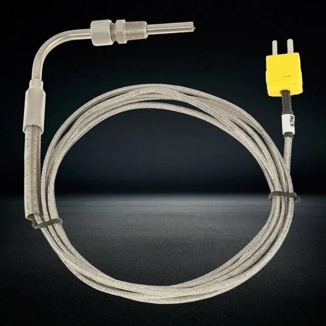 2m Egt Temperature-Sensor Type K Échappement Gaz Sonde Thermocouple 1/8 Npt Fil