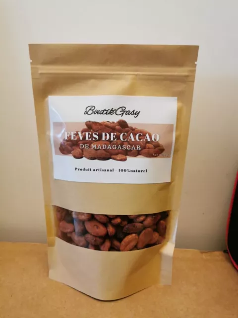 250g de Fève de Cacao de Madagascar Torréfiés - Qualité Premium