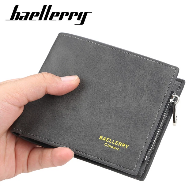 Men Leather Wallet ID Credit Card Holder Clutch Bifold Pocket Zipper Coin Purse