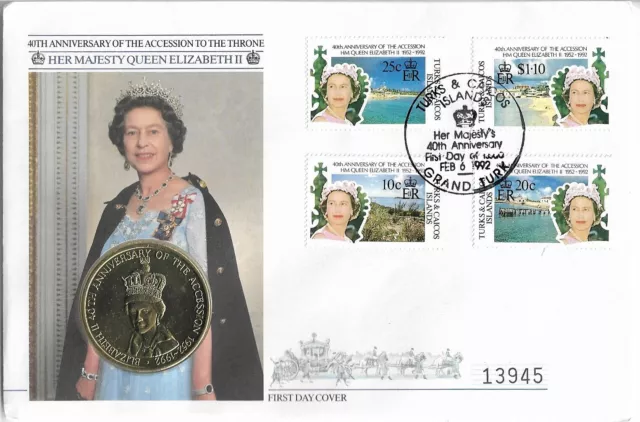 1993 Queen Elizabeth II 40th Anniversary Of Accession (Turks & Caicos) (13945)