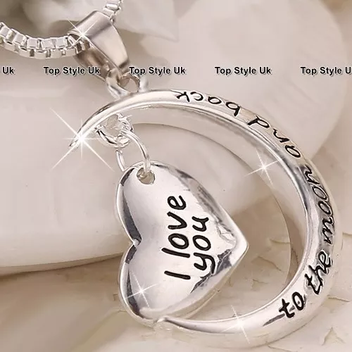 I Love You Gifts for her Necklace Granddaughter Children Kids