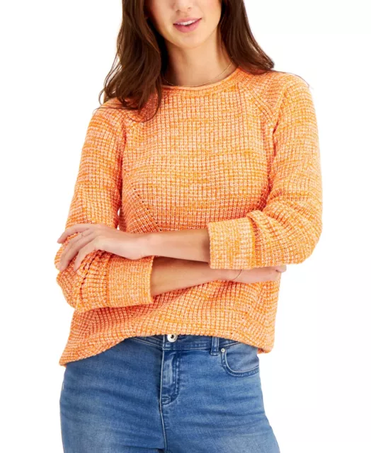 MSRP $50 Style & Co Pointelle Sweater Orange Size XL
