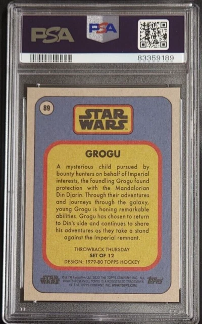 Grogu 2023 Topps Throwback Thursday Star Wars #89 PSA 10 GEM MT 2